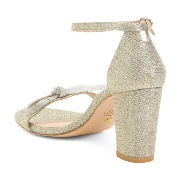 NEW STUART WEITZMAN Made In Spain Leather Nearly Nude Bow Sandals 1225 8t4 - Picture 2 of 5